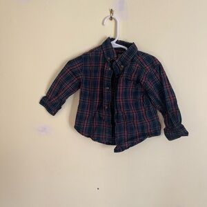 The Children's Place Red and Blue Plaid Button Down Shirt